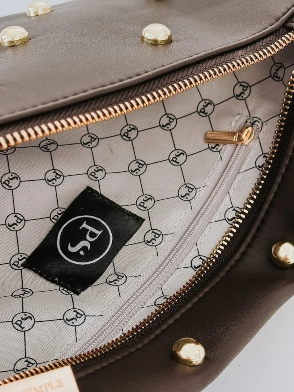 Pretty Simple Chic Gold Studded Westlyn Bum Bag Vegan Leather High Quality Black